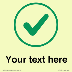 Custom plain background, green tick in circle sign